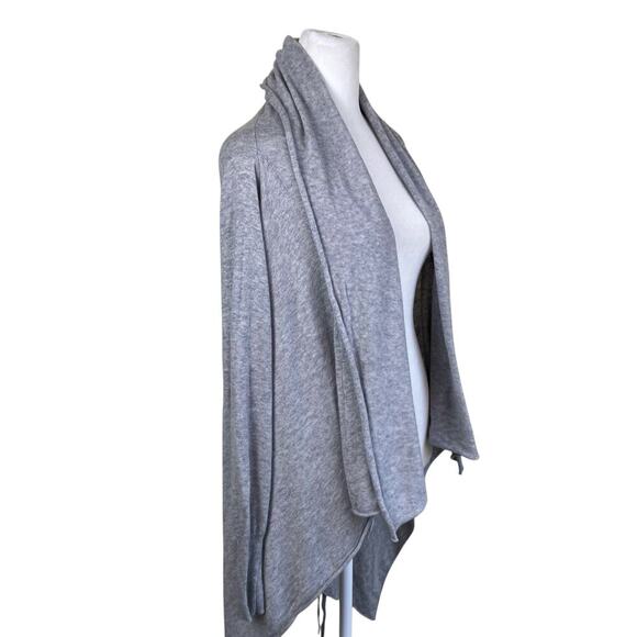 Anthropologie Guinevere Sz S Drapey Open Front Waterfall Cardigan Ruched Cinched - Picture 3 of 16